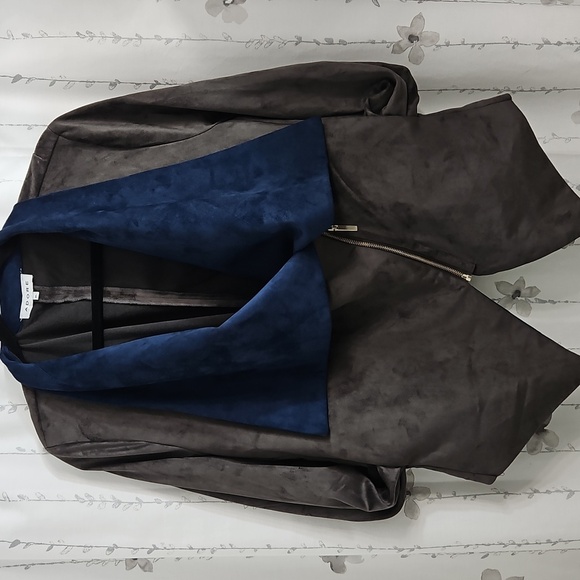 ADORE BLUE/GRAY MOTO-STYLE JACKET SIZE XL - Picture 2 of 9